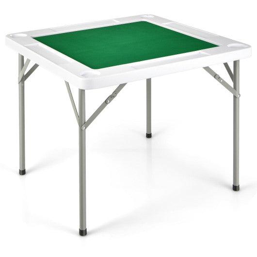 4-Player Mahjong Game Table with Iron Frame