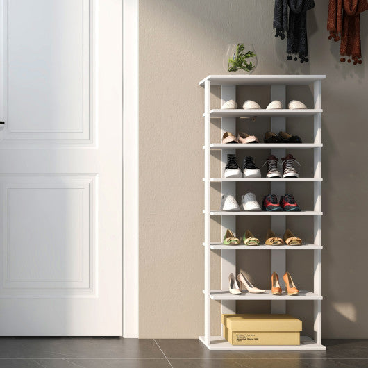 7 Tiers Vertical Shoe Rack for Front Door-White