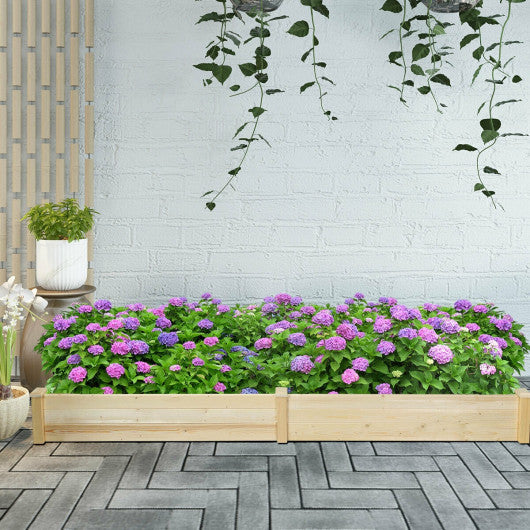 Raised Flowers Vegetables Garden Wooden Planter Box