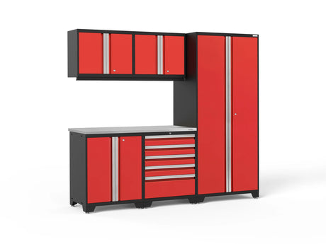 Pro Series 6 Piece Cabinet Set with Tool Drawer, Base, Wall Cabinet and Locker