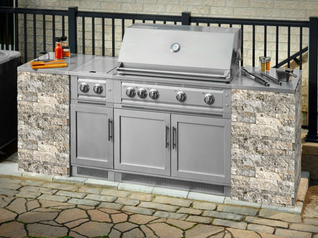 Outdoor Kitchen Signature Series 5 Piece Cabinet Set with 3 Drawer, 2 Door and Bar Cabinet