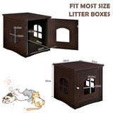 Side Table Nightstand Decorative Cat House-Brown