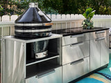 Outdoor Kitchen Stainless-Steel 5 Piece Cabinet Set with 3-Drawer, Bar, Grill Cabinet, Performance Grill and Countertop