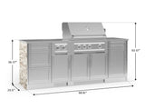 Outdoor Kitchen Signature Series 8 Piece Cabinet Set with Dual Side Burner, 3 Drawer, 1 Door, Platinum Grill and Grill Cabinet