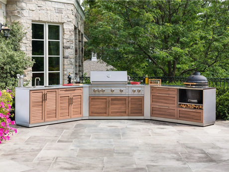 Outdoor Kitchen Stainless Steel 3 Piece Cabinet Set with 3-Drawer, 2-Door Drawer and Grill Cabinet