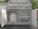 Outdoor Kitchen Stainless Steel 6 Piece Cabinet Set with Sink, Bar, Grill Cabinet, Performance Grill, Countertop and Glass Door Fridge