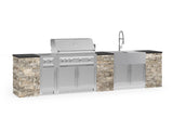 Outdoor Kitchen Signature Series 11 Piece Cabinet Set with Dual Side Burner, Sink, Platinum Grill and Grill Cabinet