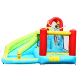 6-in-1 Inflatable Bounce House with Climbing Wall and Basketball Hoop without Blower