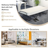 Rollaway Folding Bed with Memory Foam Mattress and Sturdy Metal Frame Made in Italy