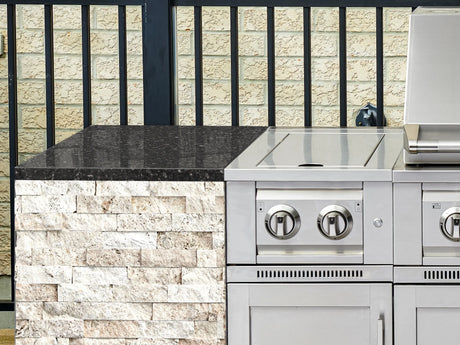 Outdoor Kitchen Signature Series 6 Piece Cabinet Set with Platinum Grill and Grill Cabinet