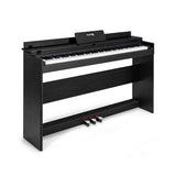 88 Key Full Size Electric Piano Keyboard with Stand 3 Pedals MIDI Function-Black