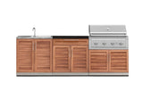 Outdoor Kitchen Stainless-Steel 5 Piece Cabinet Set with Bar, Sink, Grill Cabinet, Performance Grill, and Countertop