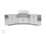 Outdoor Kitchen Stainless Steel 5 Piece Cabinet Set with 2-Door, Bar, Grill and Corner Cabinets