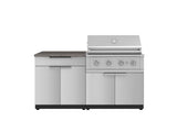 Outdoor Kitchen Stainless-Steel 4 Piece Cabinet Set with Bar, Grill Cabinet, Performance Grill, and Countertop