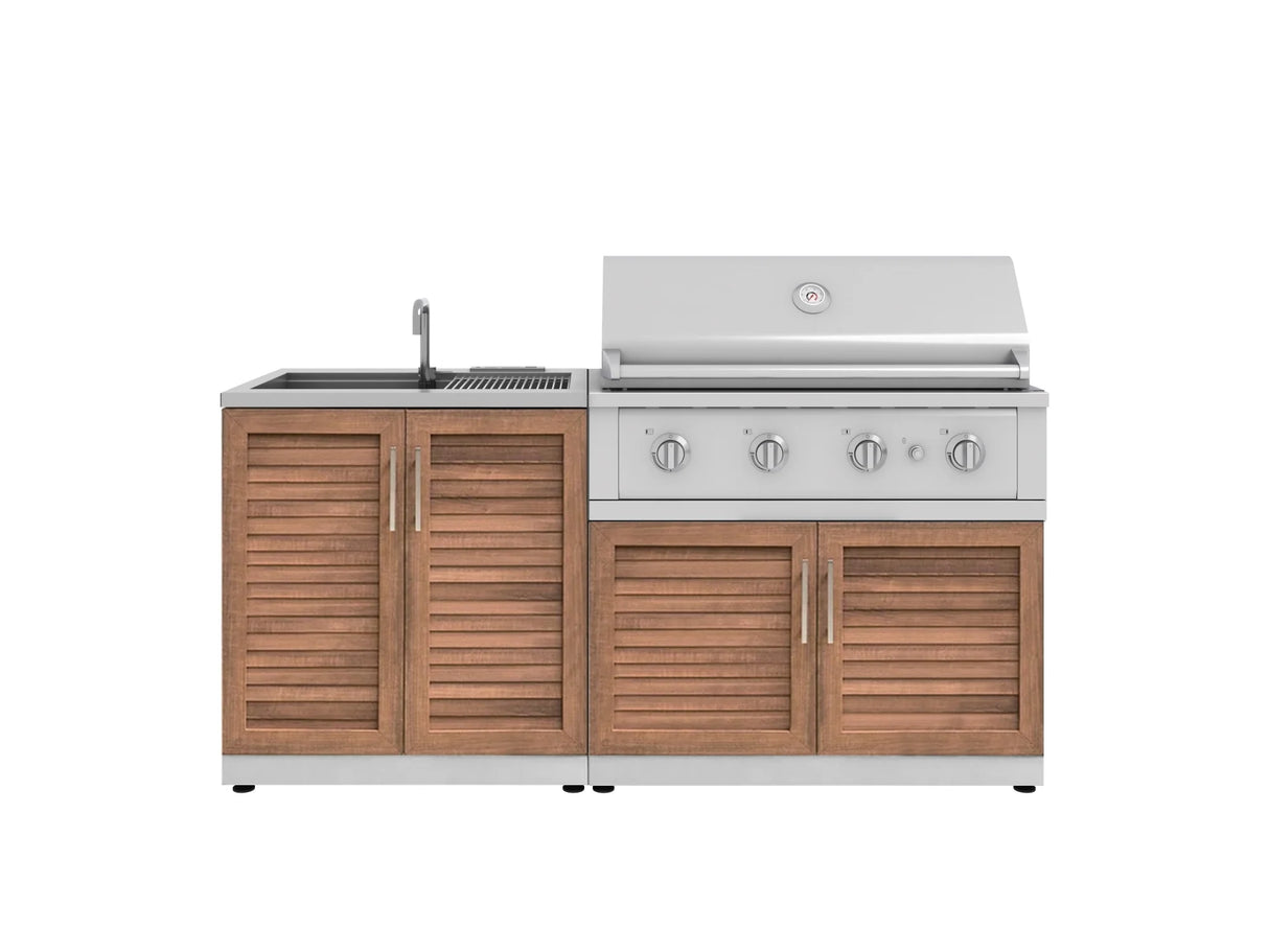 Outdoor Kitchen Stainless Steel 3 Piece Cabinet Set with Sink Cabinet and Performance Gas Grill