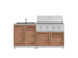 Outdoor Kitchen Stainless Steel 3 Piece Cabinet Set with Sink Cabinet and Performance Gas Grill