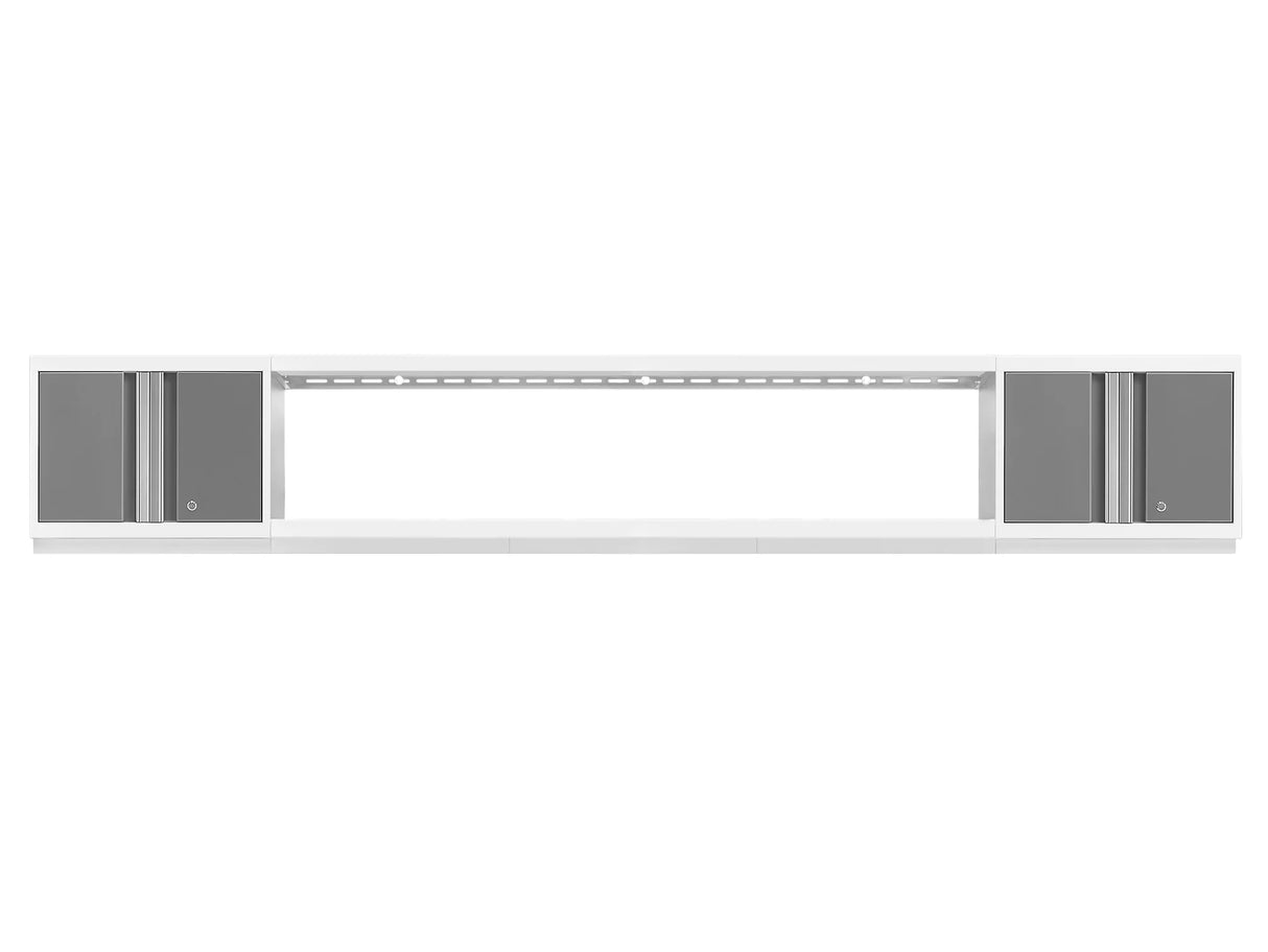 Bold Series 3 Piece Cabinet Set with Wall Cabinets and 72 In. Display Shelf
