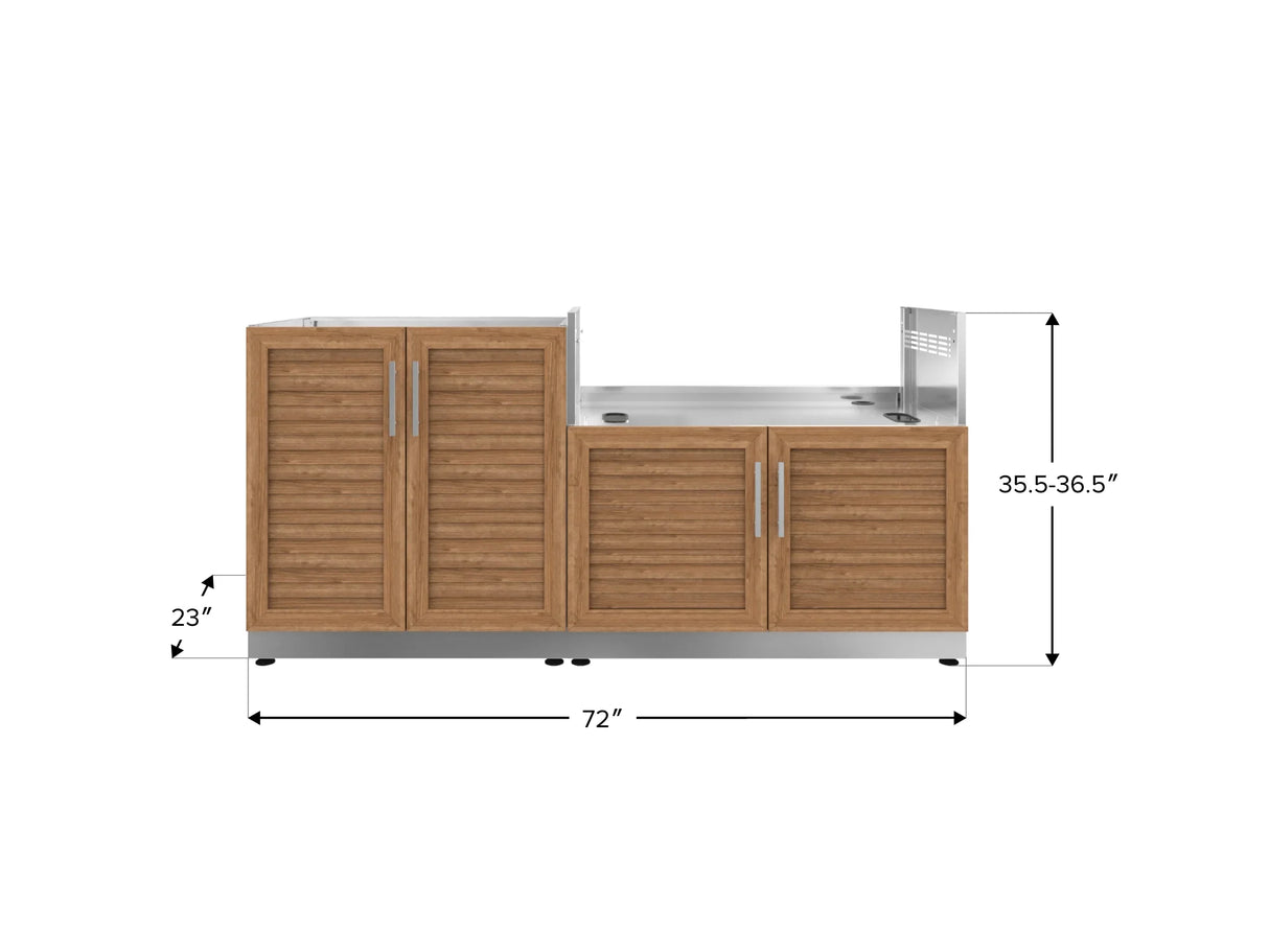 Outdoor Kitchen Stainless Steel 2 Piece Cabinet Set with Base and Grill Cabinet