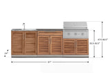 Outdoor Kitchen Stainless-Steel 5 Piece Cabinet Set with Bar, Sink, Grill Cabinet, Performance Grill, and Countertop