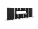 Bold Series 14 Piece Cabinet Set with Tool, Base, Wall Cabinets and 30 In. Lockers