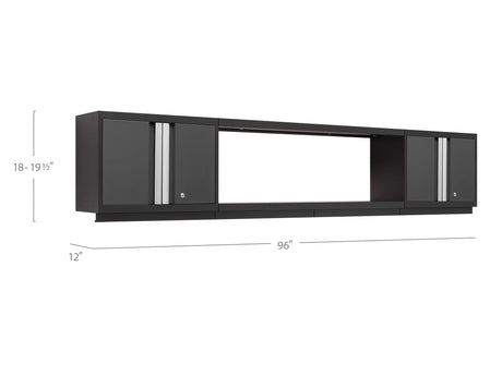 Bold Series 6 Piece Cabinet Set with Wall Cabinets and 48 In. Display Shelves