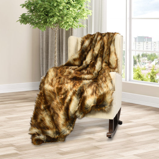 Soft Warm Fluffy for Bed Luxury Plush Faux Fur Blanket -L
