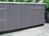 Outdoor Kitchen Aluminum 2 Piece Cabinet Set with 3 Drawer and Grill Cabinet