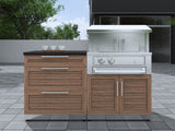 Outdoor Kitchen Stainless-Steel 4 Piece Cabinet Set with 3 Drawer, Grill Cabinet, Platinum Grill, and Countertop