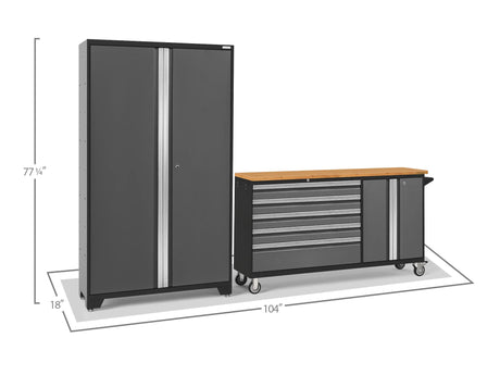Bold Series 2 Piece Cabinet Set with Project Center and 42 In. Locker