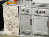 Outdoor Kitchen Signature Series 8 Piece L Shape Cabinet Set with Dual Side Burner, Bar 2 Door and Grill Cabinet