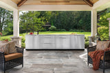 Outdoor Kitchen Stainless Steel 4 Piece Cabinet Set with 3-Drawer, 2-Door, 2-Door Drawer Cabinet and Prep Table