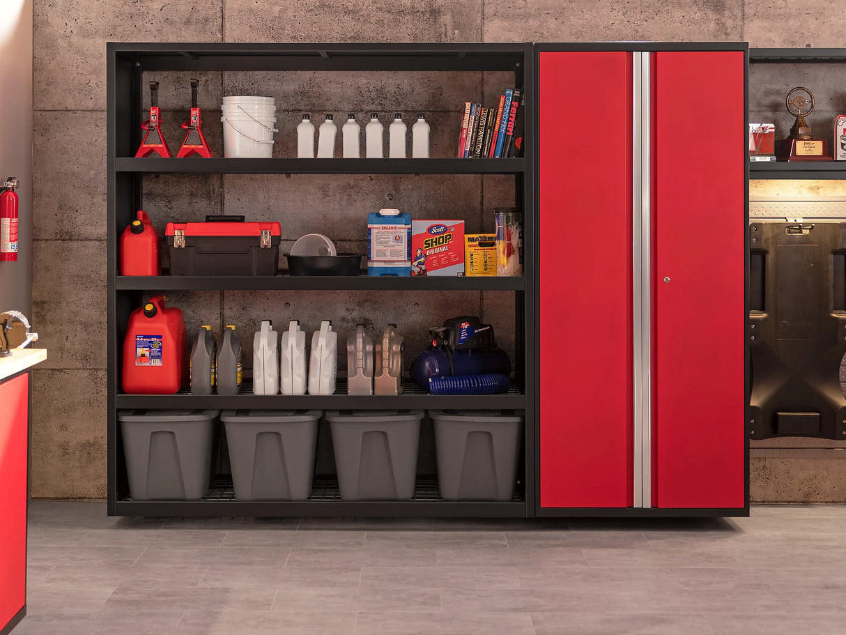 Pro Series 6 Piece Cabinet Set with Tool Drawer, Wall Cabinet, Locker and Utility Cart