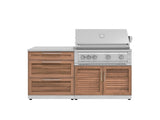 Outdoor Kitchen Stainless-Steel 4 Piece Cabinet Set with 3 Drawer, Grill Cabinet, Platinum Grill, and Countertop