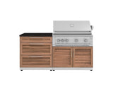 Outdoor Kitchen Stainless-Steel 4 Piece Cabinet Set with 3 Drawer, Grill Cabinet, Platinum Grill, and Countertop