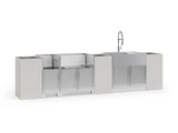 Outdoor Kitchen Signature Series 8 Piece Cabinet Set with Dual Side Burner, Sink and Grill Cabinet