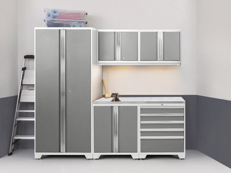 Pro Series 6 Piece Cabinet Set with Tool Drawer, Base, Wall Cabinet and Locker