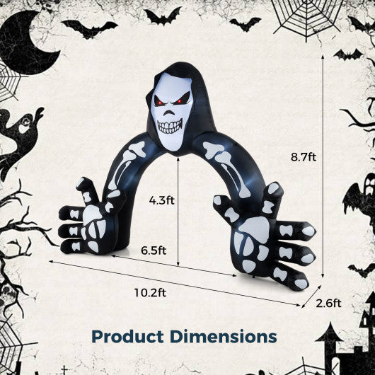 Halloween Inflatable Grim Reaper Archway with Stakes and Water Bags