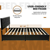 Full/Queen PU Leather Upholstered Platform Bed with 4 Drawers-Full Size