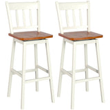 30.5 Inches Set of 2 Swivel Bar Stools with 360° Swiveling-White