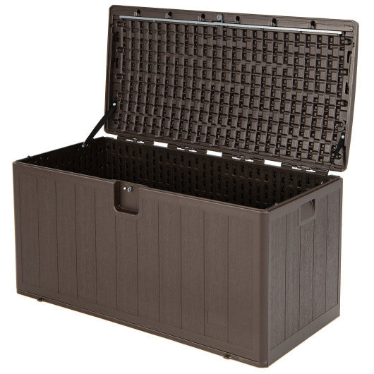 105 Gallon All Weather Large Deck Box Lockable Storage Container