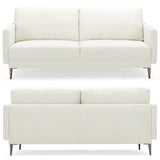 Modern Loveseat with Comfy Backrest Cushions-White