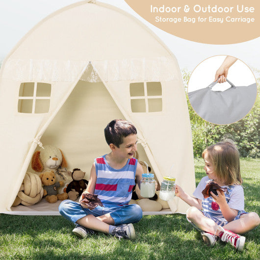 Portable Indoor Kids Play Castle Tent-White