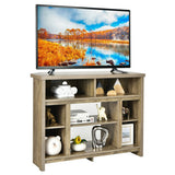 Modern Corner TV Stand with Adjustable Shelves for TVs up to 48 Inch-Natural