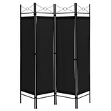 6 Feet 4-Panel Folding Freestanding Room Divider-Black