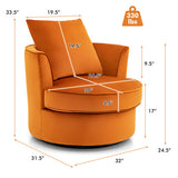 Modern 360° Swivel Barrel Chair with No Assembly Needed-Orange