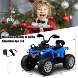 12V Kids Ride On ATV 4 Wheeler with MP3 and Headlights-Blue