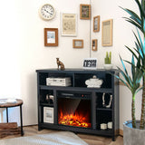 Modern Corner TV Stand with Adjustable Shelves for TVs up to 48 Inch-Black