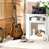 41 Inch Full Size Cutaway Acoustic Guitar Set for Beginner-Coffee