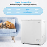 3.5/5 Cu.ft Compact Chest Freezer with Removable Storage Basket-5 Cubic Feet