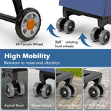 Folding Shopping Cart Utility Hand Truck with Rolling Swivel Wheels-Blue